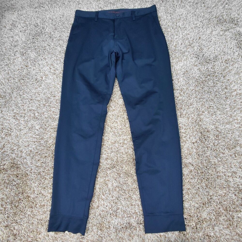Rhone Pants Mens 31x29 Navy Commuter Slim Jogger Tapered Zip Ankle Performance
